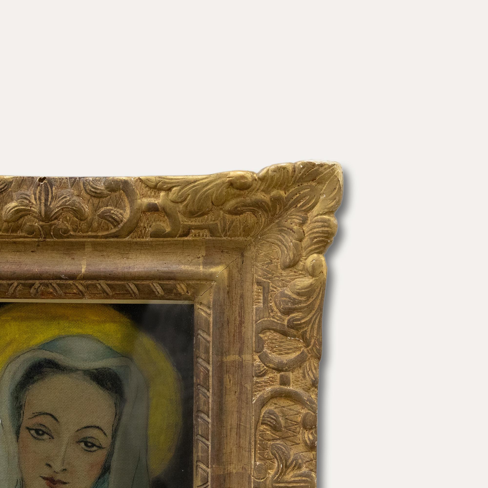 Olio del XX secolo - La Madonna - Figurative Painting Marrone di Unknown
