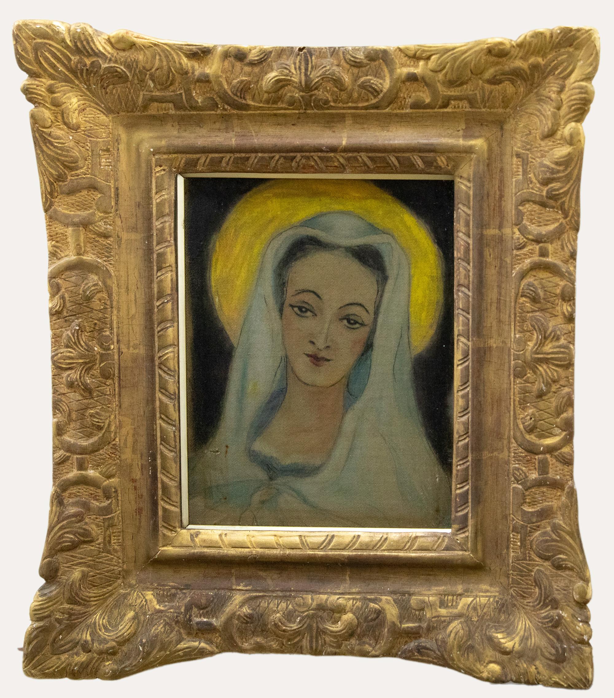 Unknown Figurative Painting - 20th Century Oil - The Madonna