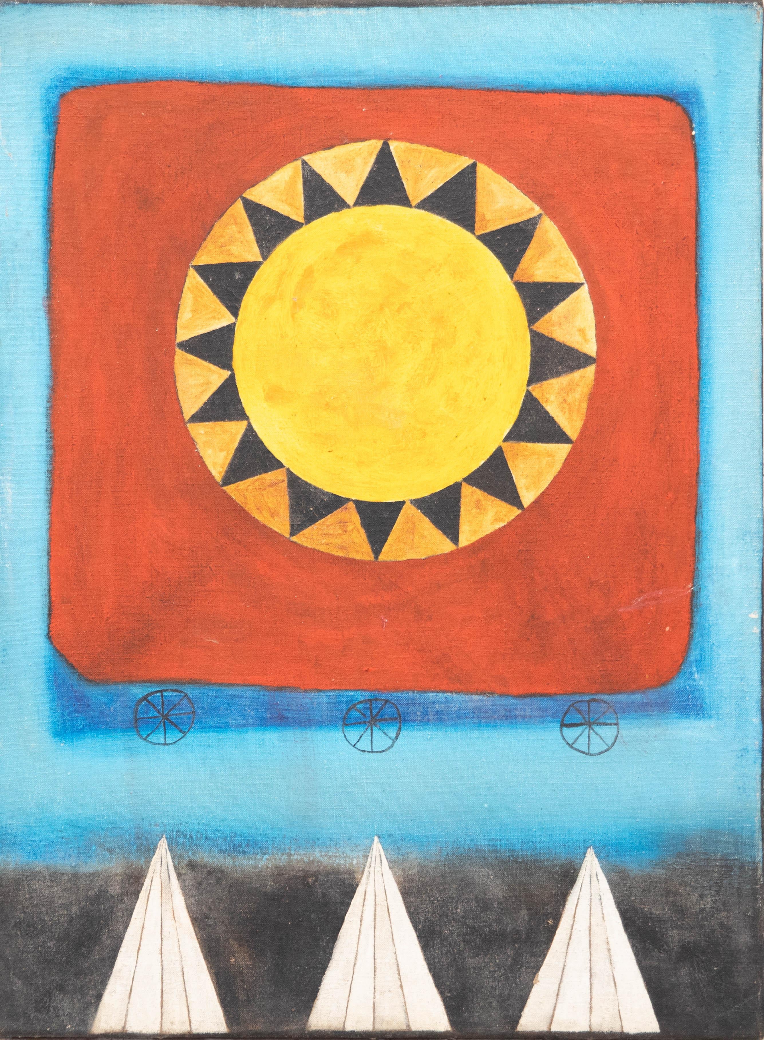 Unknown Abstract Painting - 20th Century Oil - Towards the Sun