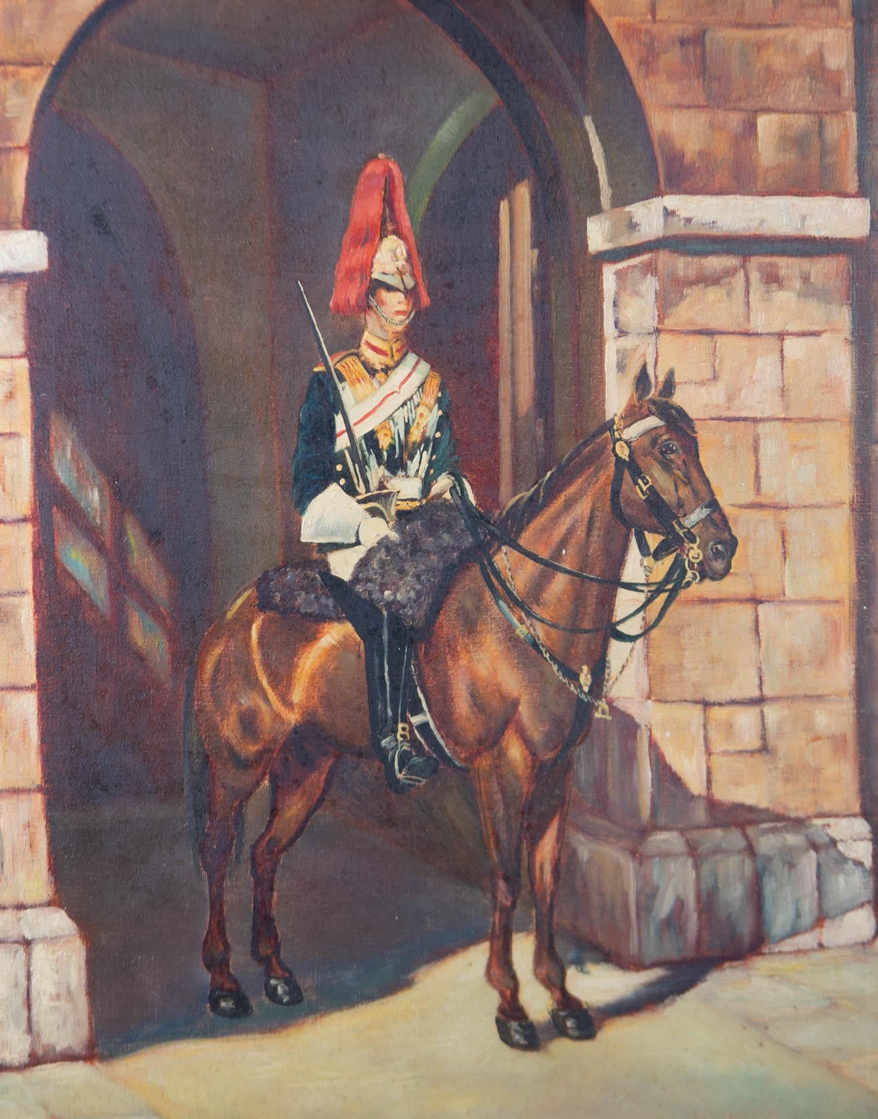20th Century Oil - Trooper of the Royal Horse Guards - Painting by Unknown