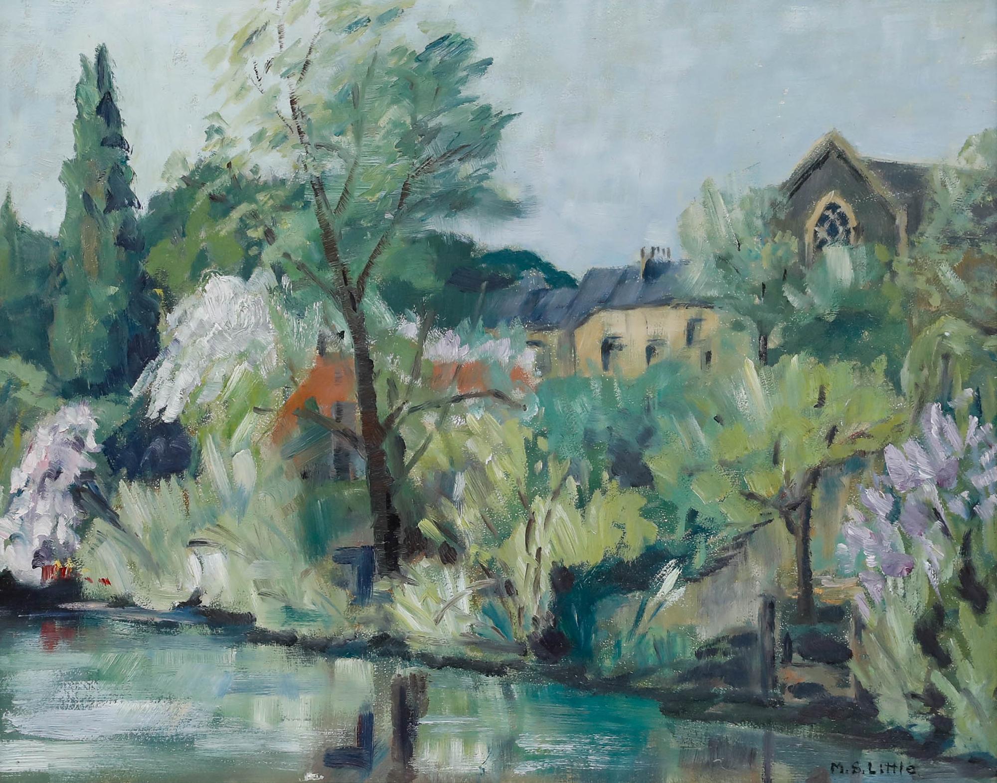 20th Century Oil - Vale of Health, Hampstead - Painting by Unknown