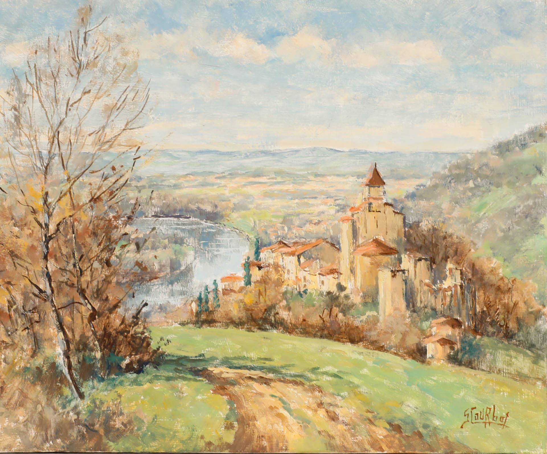 20th Century Oil - View of Clermont-Dessous - Painting by Unknown