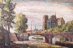 20th Century Oil - View of Notre Dame