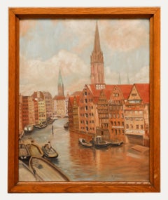 20th Century Oil - View of the Hamburg Fleet