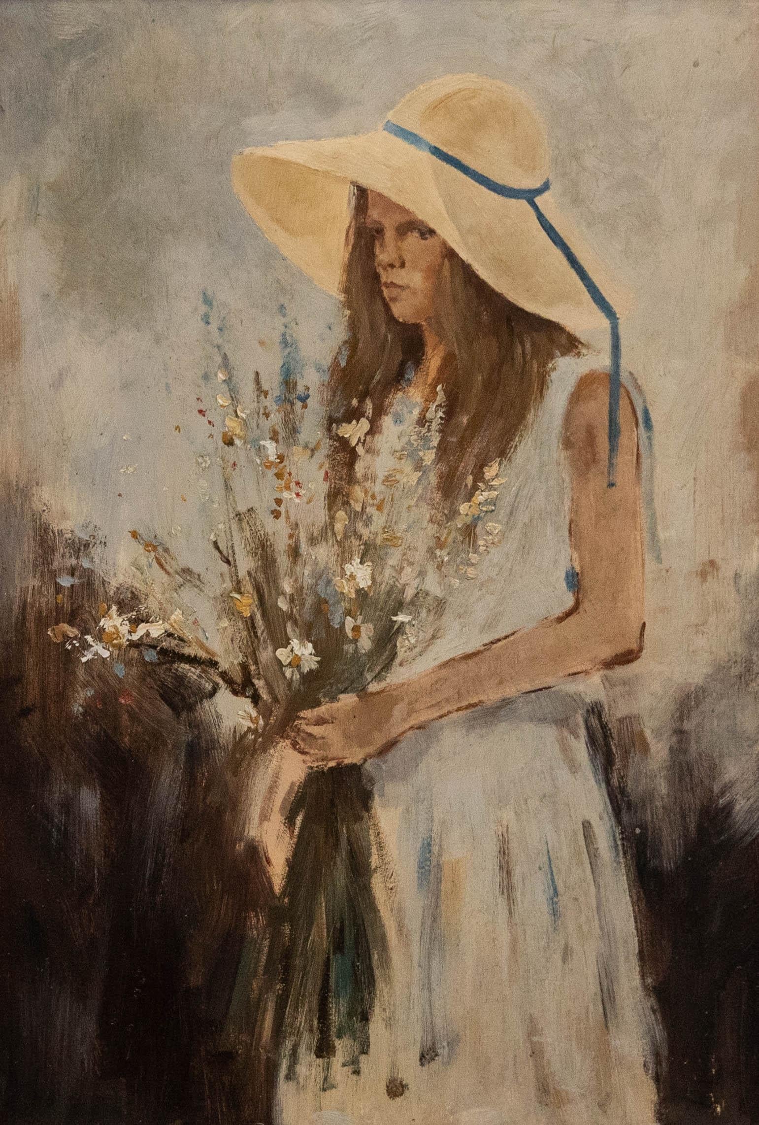 Olio del XX secolo - Fiori selvatici - Painting di Unknown