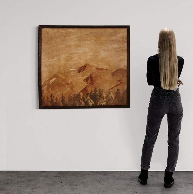 siglo XX Sobre Papel Pintura Española Paisaje con Montañas, 1930 - Painting de Unknown