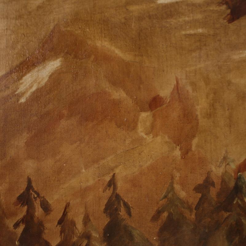 siglo XX Sobre Papel Pintura Española Paisaje con Montañas, 1930 4