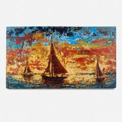 20th Century Painting of Three Sailing Boats by A. Mackay. Signed and Dated.