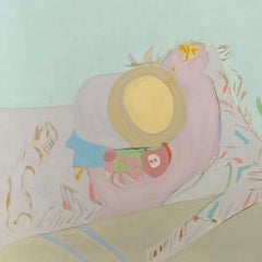 20th Century Surreal Abstract Painting, Framed