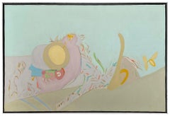 20th Century Surreal Abstract Painting, Framed