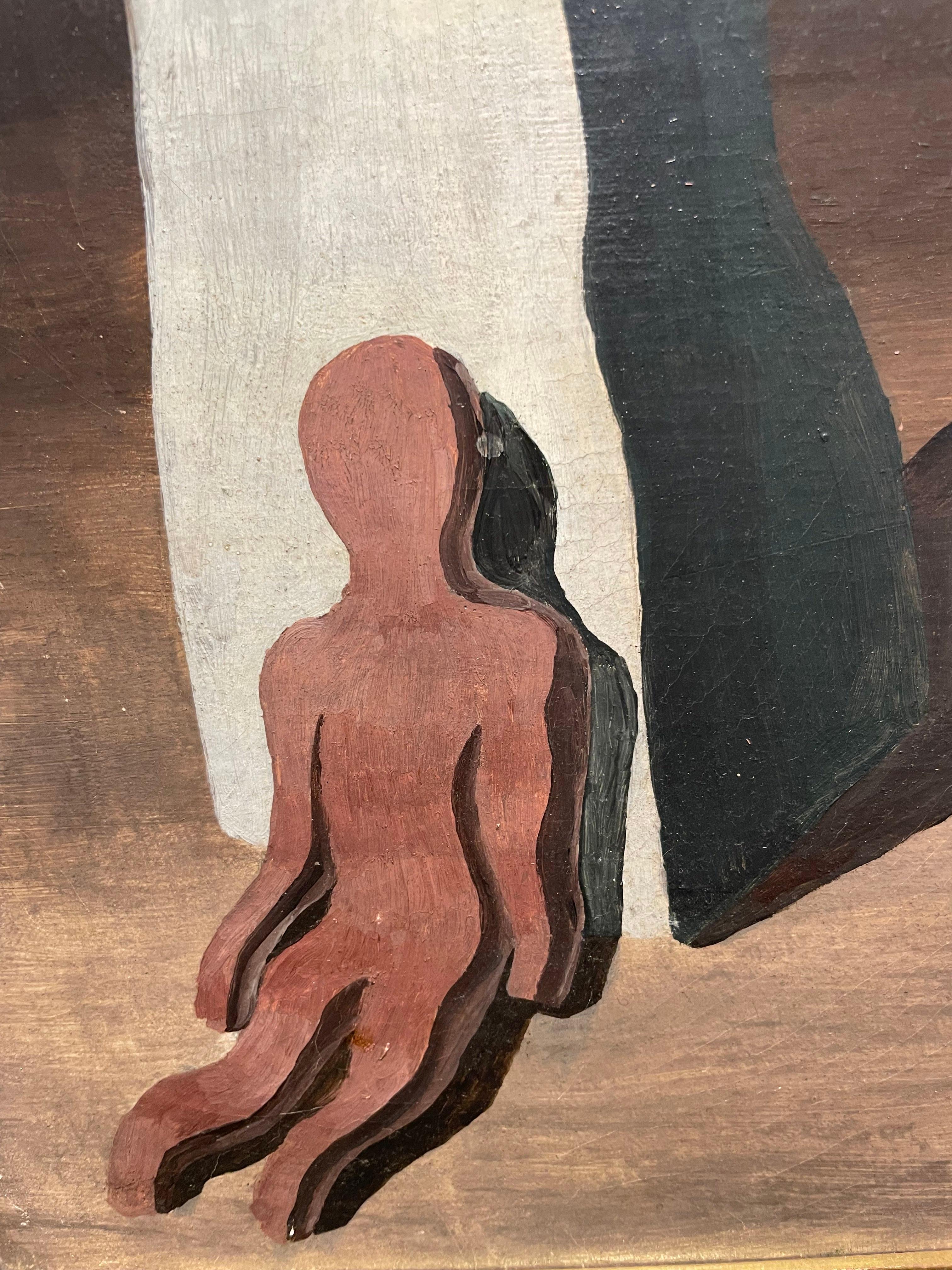 Paesaggio surrealista del XX secolo dipinto ad olio in vendita 7