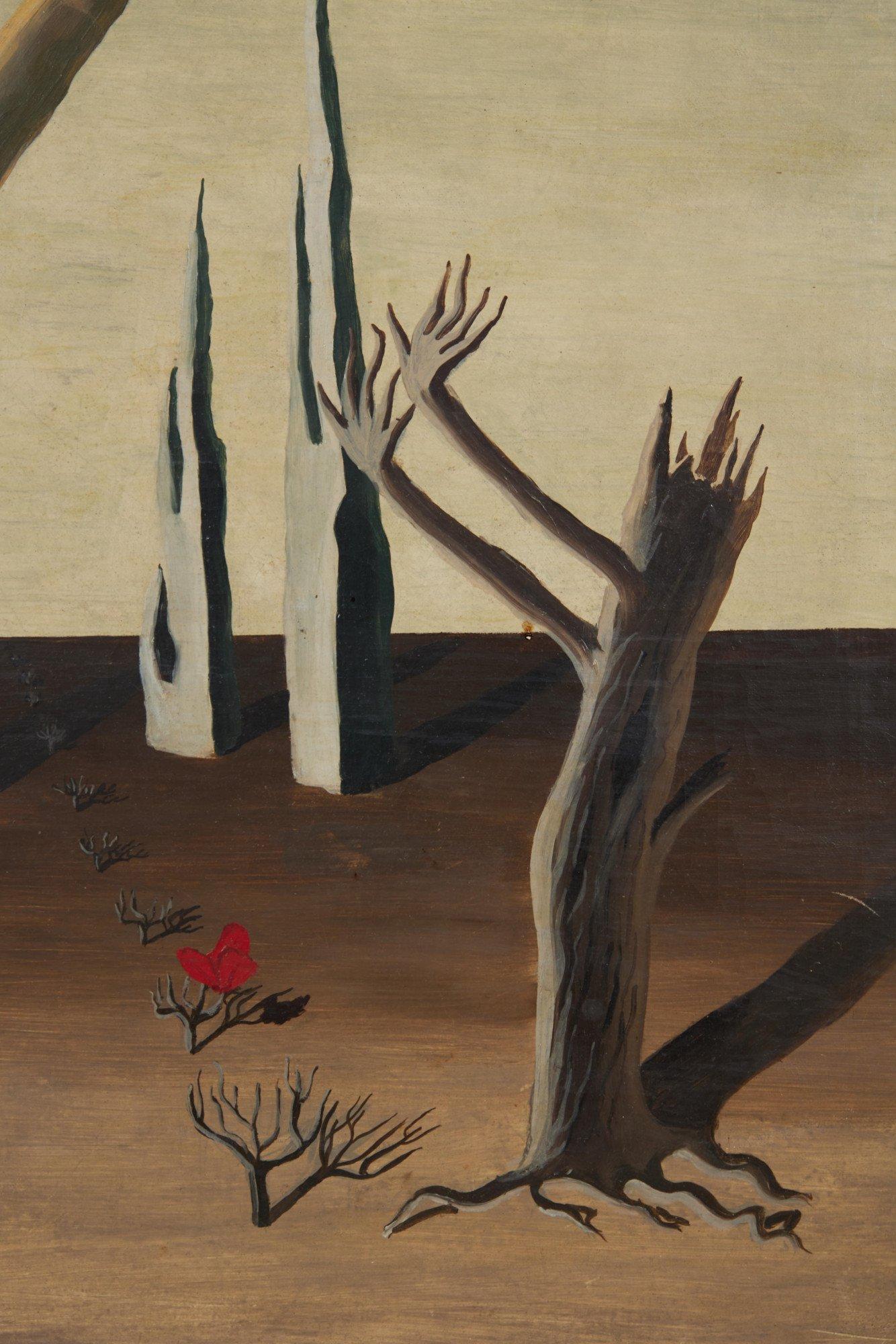 20th Century Surrealist Landscape Oil Painting For Sale 1