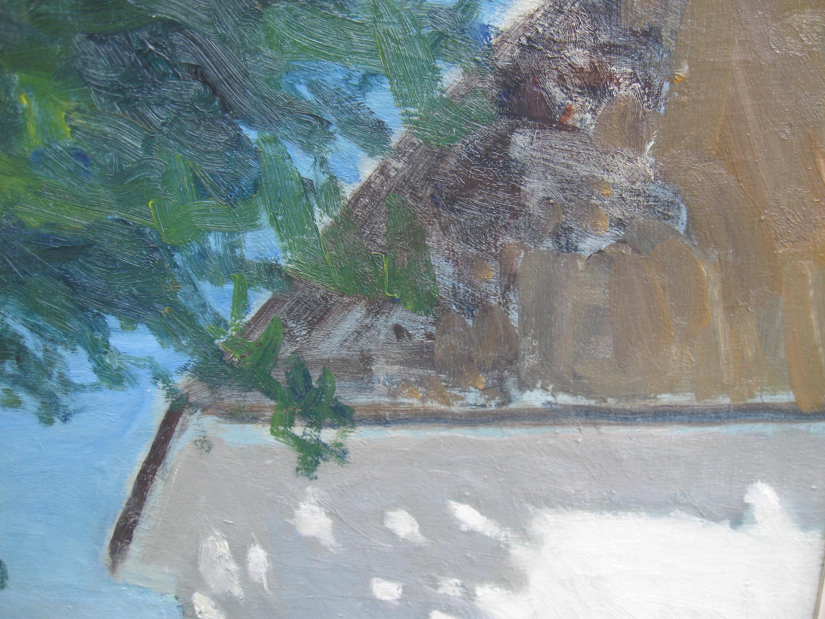 Huile moderniste du 20e siècle, Dog in the Midday Sun, circa 1980 en vente 9