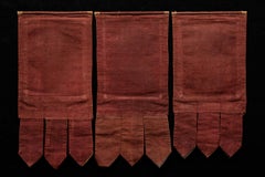 3 19th Century Small Tibetan Thangka with Original Brocades from a Set of 3