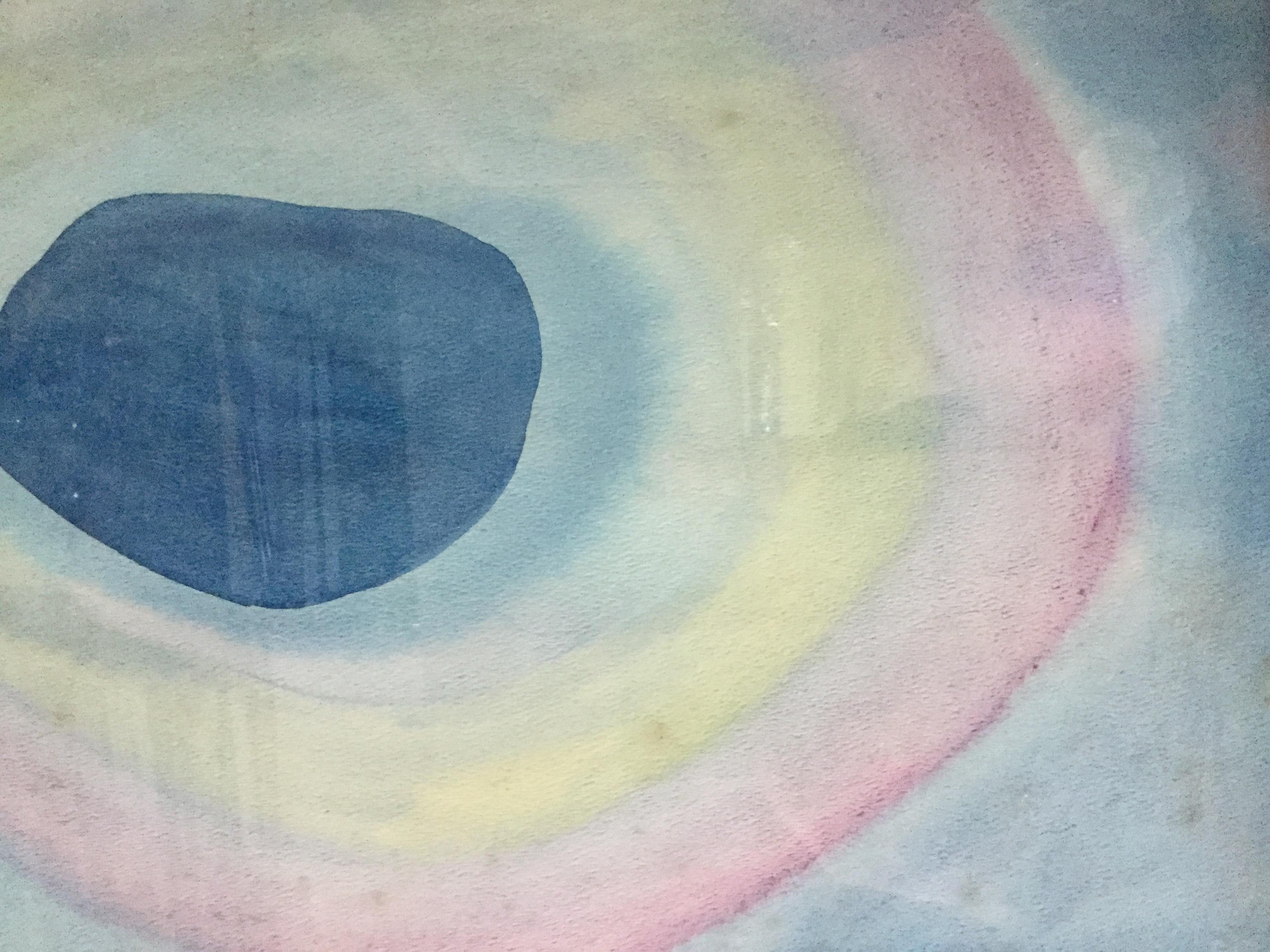 60s watercolor hamptons abstract - Abstract Painting by Unknown