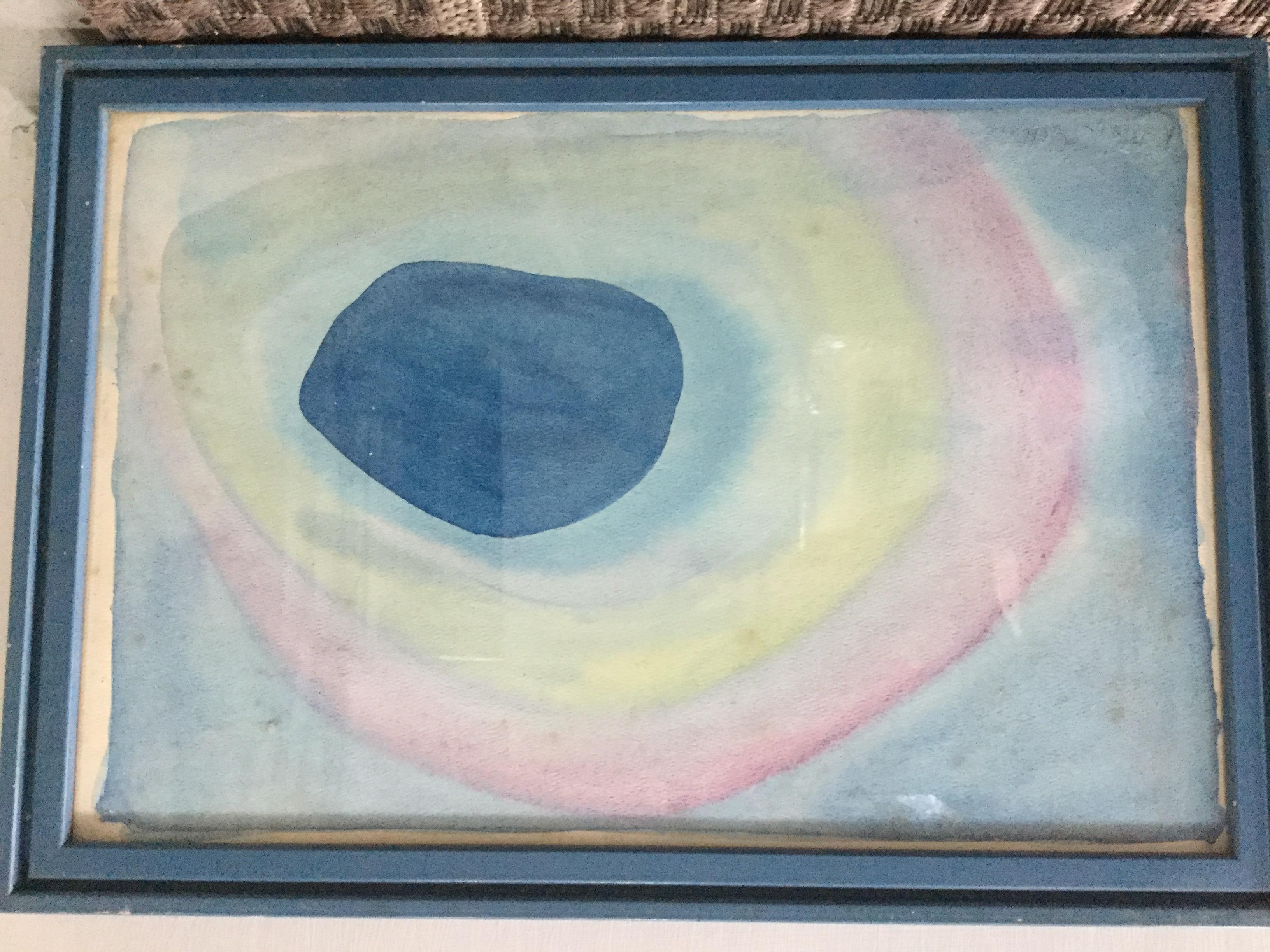 Unknown Abstract Painting - 60s watercolor hamptons abstract