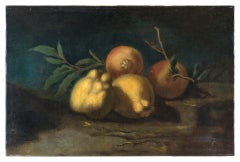 8th century Italian Still Life painting - Lemons  - Oil on canvas Italy