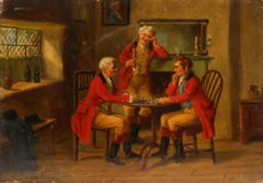 A. Ahfren  - 19th Century Oil, A Game of Chequers