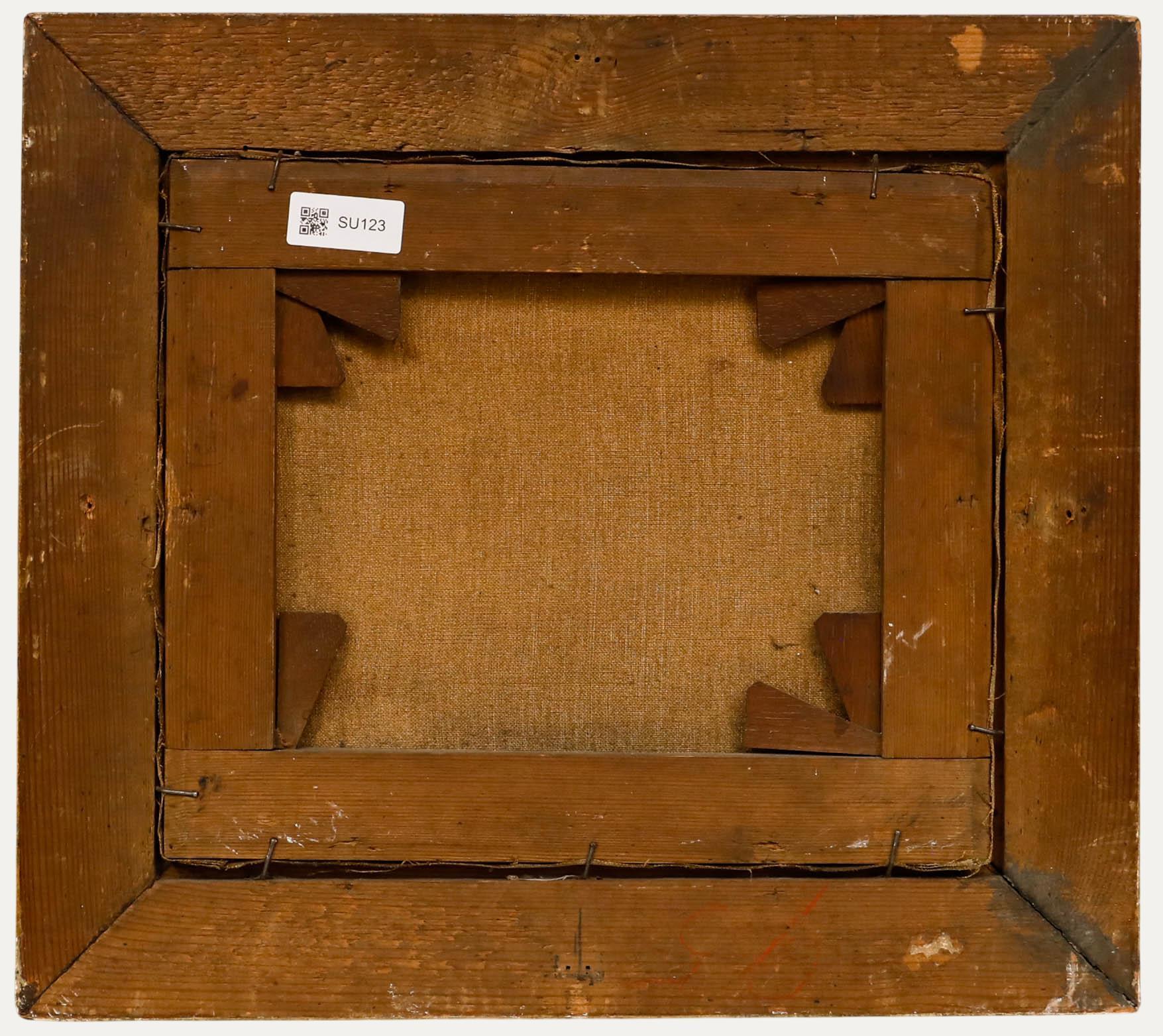 A. Beisker - Gerahmtes Öl von 1898, Brücke bei Sonnenuntergang (Braun), Landscape Painting, von Unknown