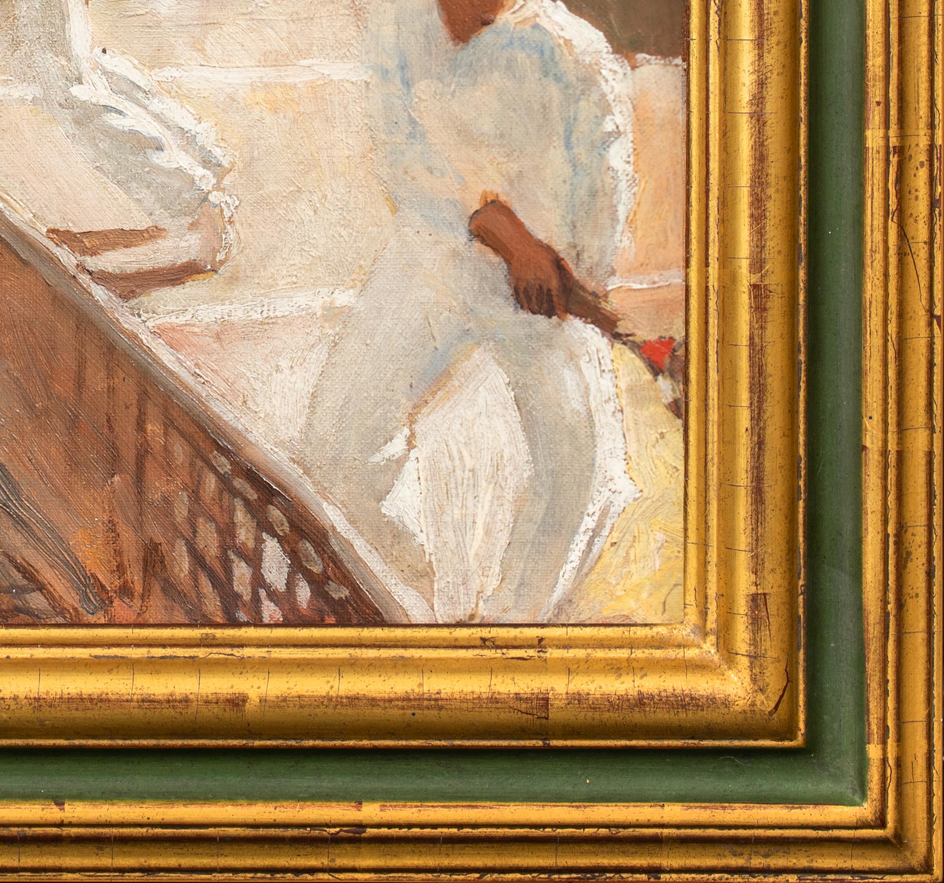 Doppio maschile, Tennis Club, 1930 circa

English School

Grande scena di scuola inglese del 1930 circa, raffigurante una partita di tennis di doppio maschile, con figure che assistono al sole, olio su tela. Un'opera unica sia per lo sport che per