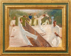 Herren-Doppel, The Tennis Club, um 1930 Englische Schule