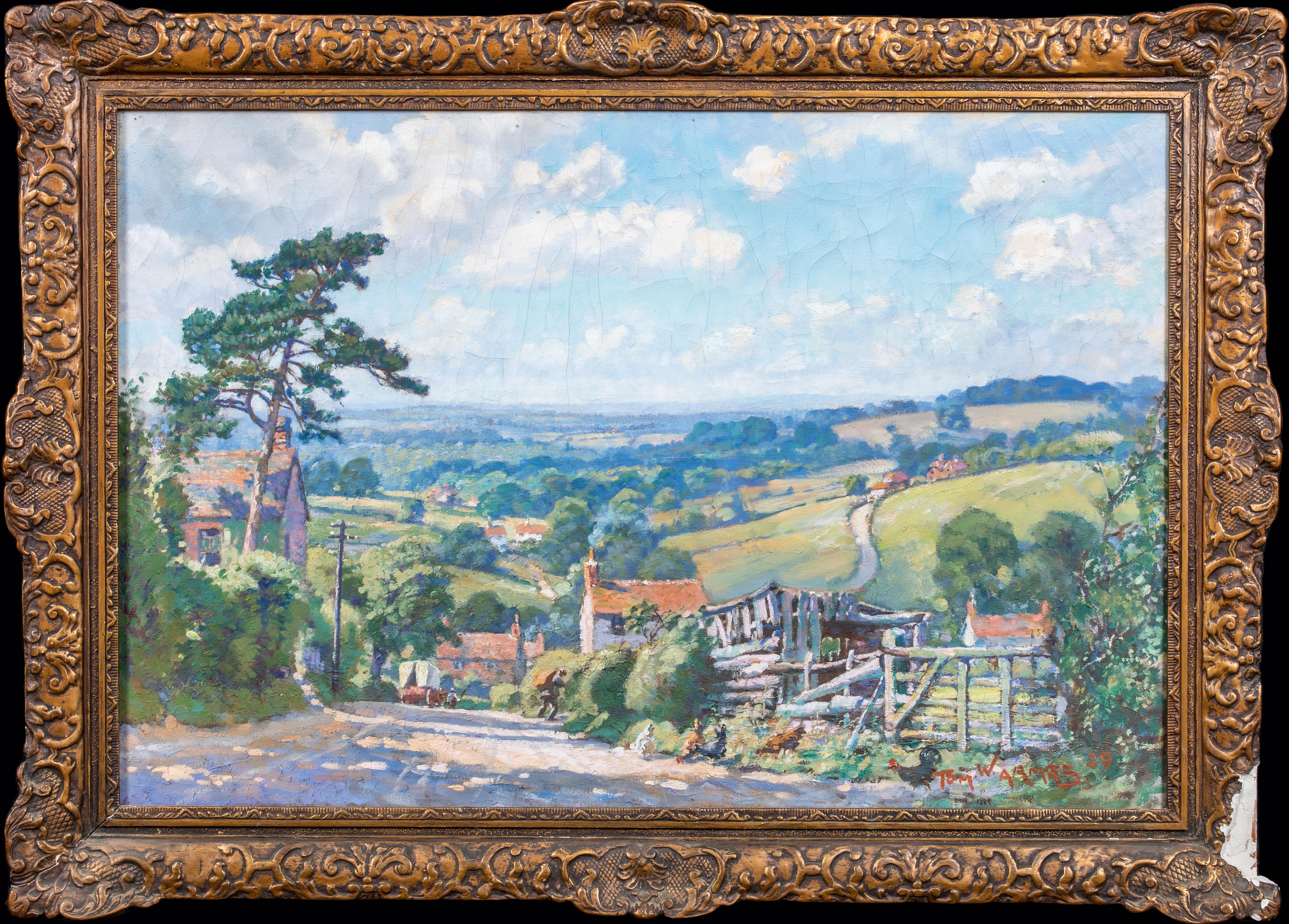 Unknown Landscape Painting - A Country Lane, Somerset, dated 1939  by THOMAS WILLIAM ARMES (1894-1963)