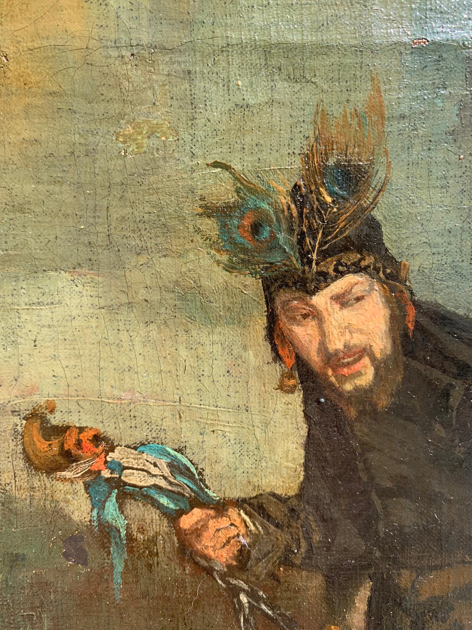 A court jester with dogs. Late 19th century. 4