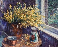 A. Destordeur - Framed Mid 20th Century Oil, Flowers by the Window Sill