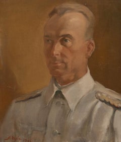 A. Egle - Framed 1941 Oil, Portrait of a Military Officer