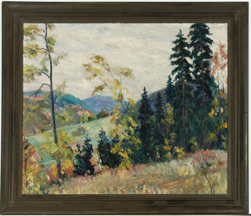 Unknown Landscape Painting - A. Fuchs - Large Impressionist 20th Century Oil, Wooded Landscape