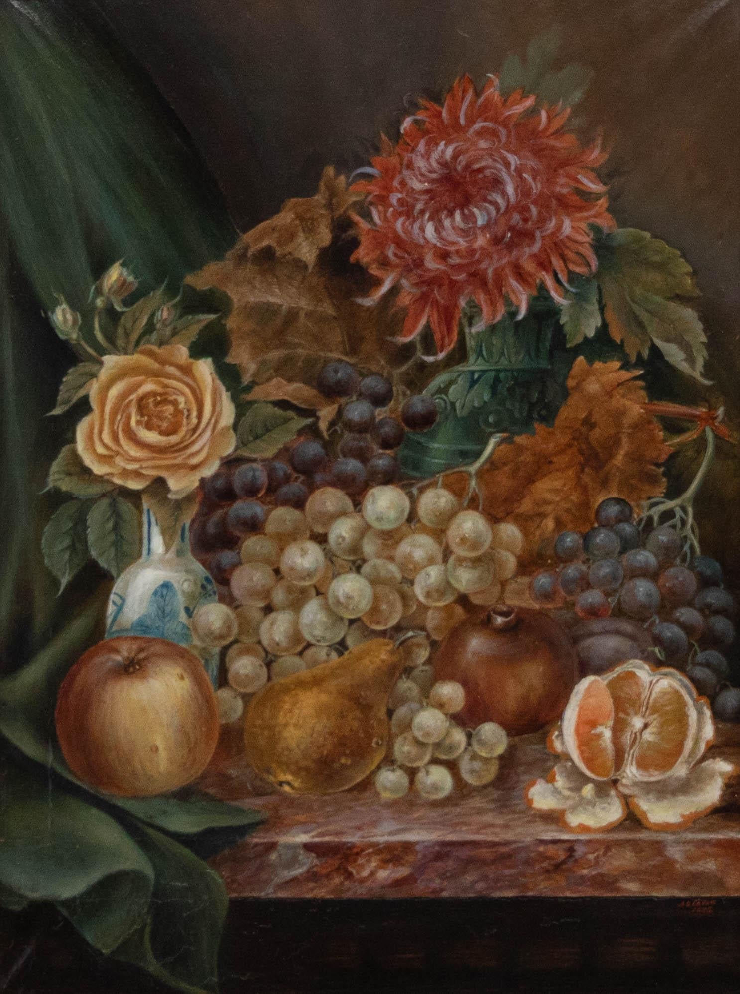 A. G. Levea - 1895 Olio, Natura morta d'autunno - Painting di Unknown