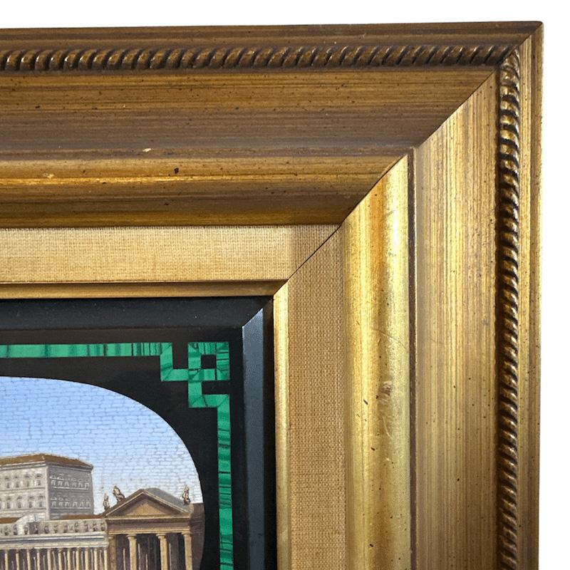 Uno scorcio della Città Eterna: Immagine di placca micro-mosaico antica italiana 