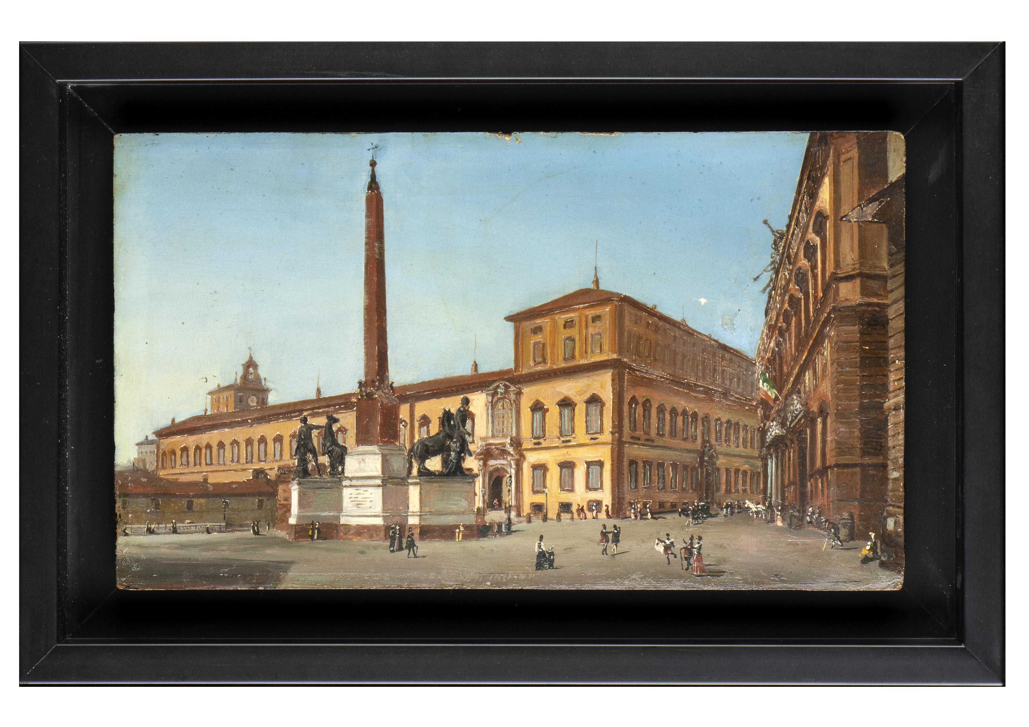 Collection'S 5 dipinti a olio con vedute di Roma del XIX secolo 10
