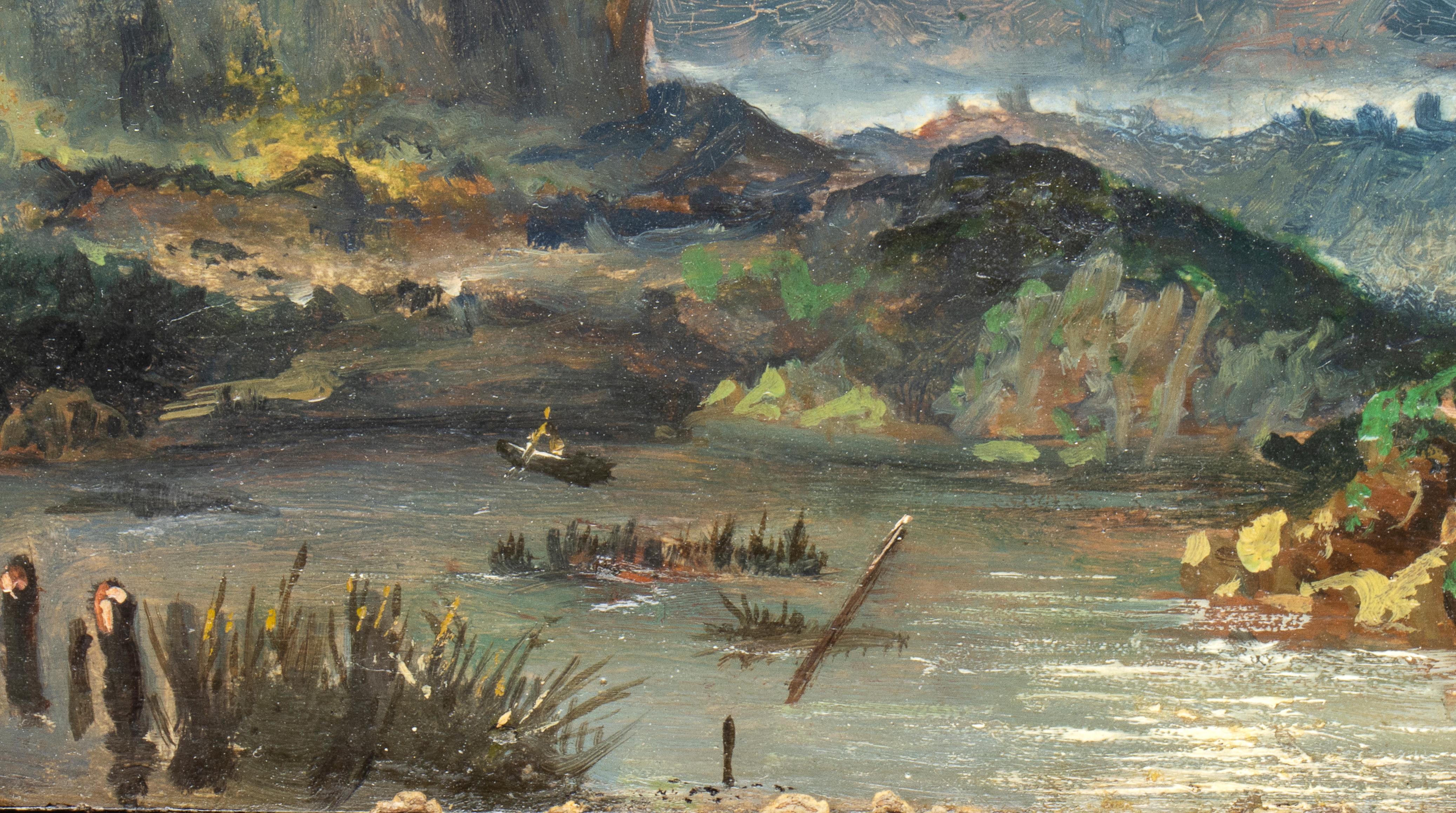 Collection'S 5 dipinti a olio con vedute di Roma del XIX secolo 4