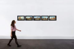 Collection'S 5 dipinti a olio con vedute di Roma del XIX secolo