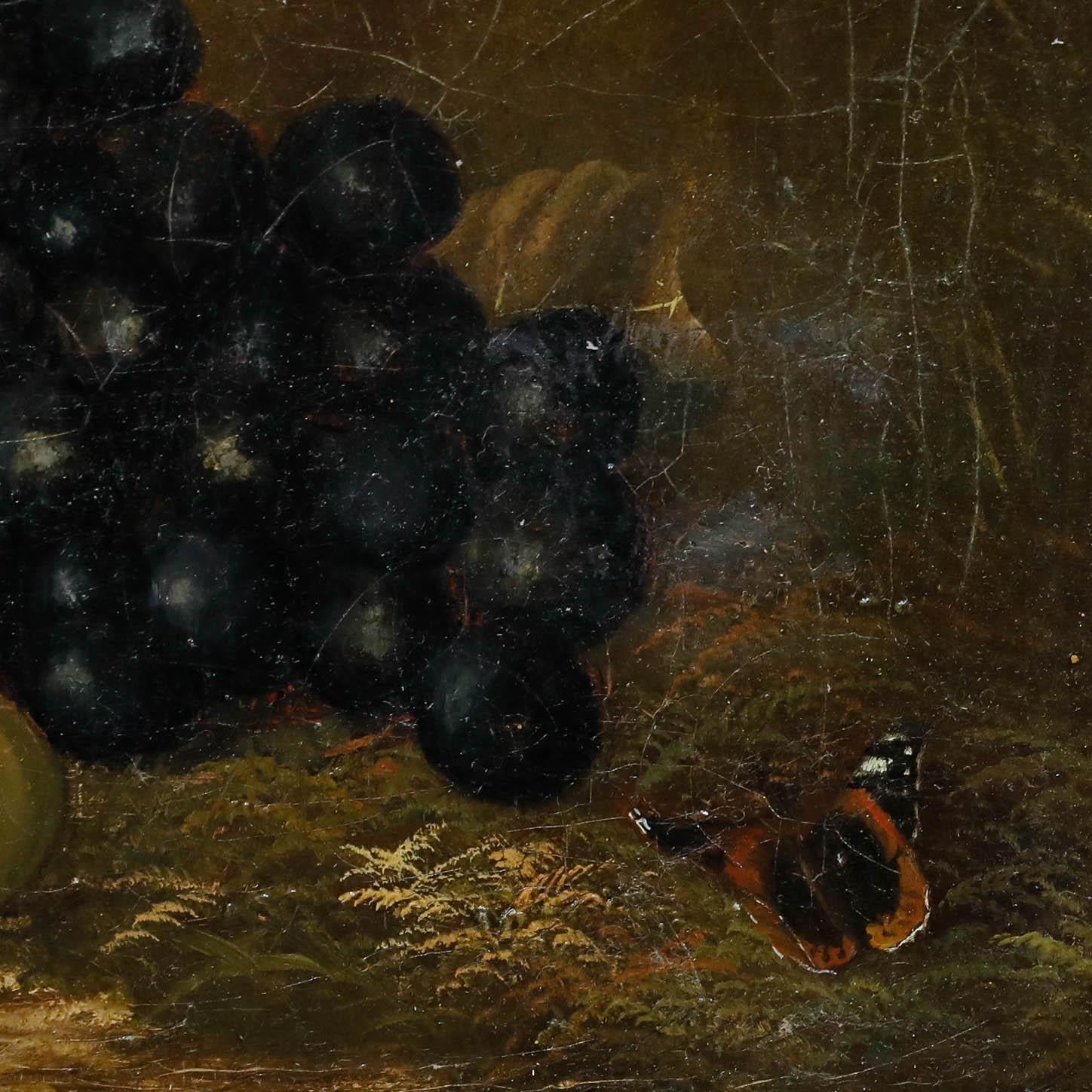 A. Kinsley - Gerahmtes Öl aus dem Jahr 1879, Früchte im Blattwerk im Angebot 1