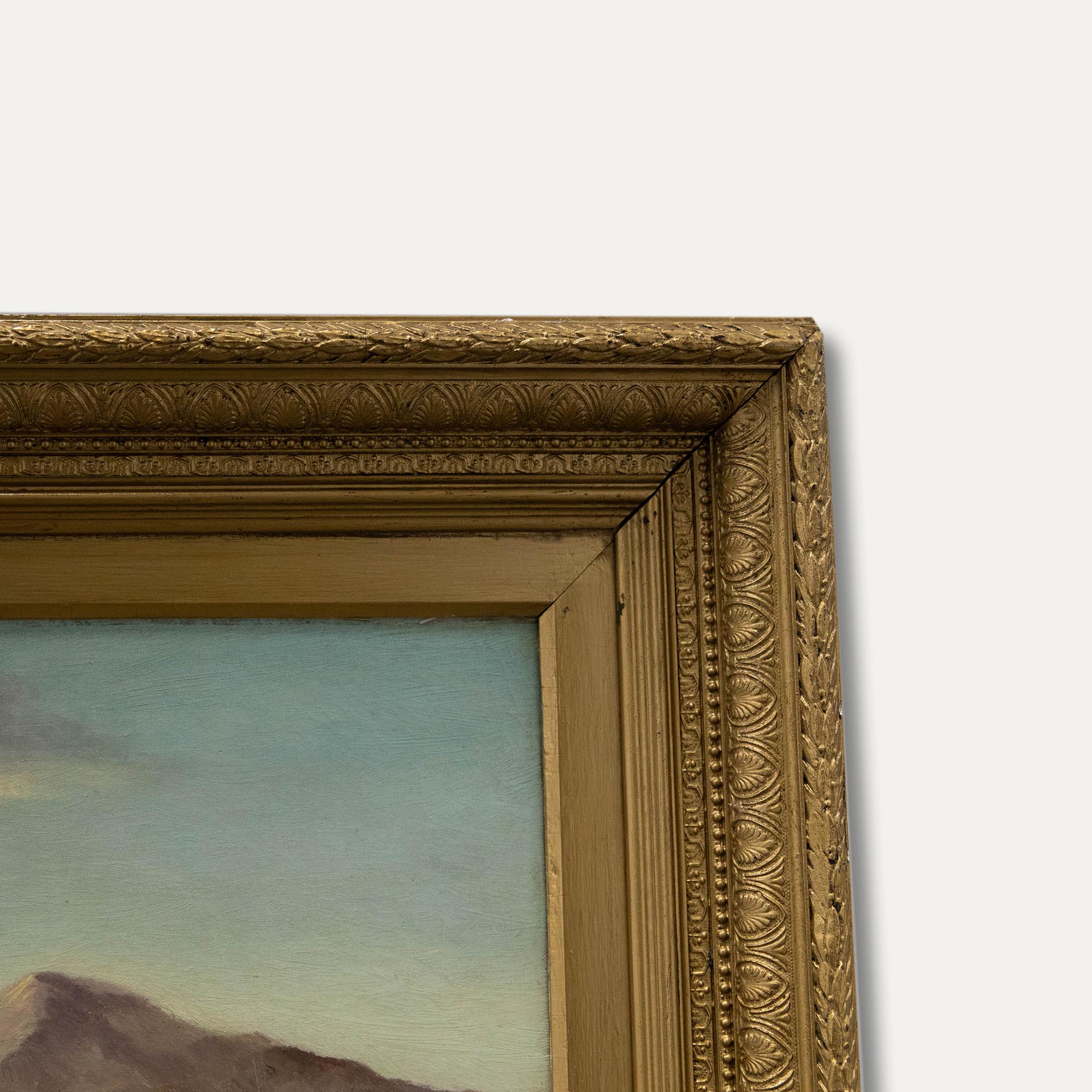 A. Knowles - Olio incorniciato della fine del XIX secolo, Vela sul Loch 2