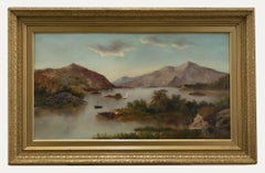 A. Knowles - Huile encadrée, fin du 19e siècle, voilant sur le Loch