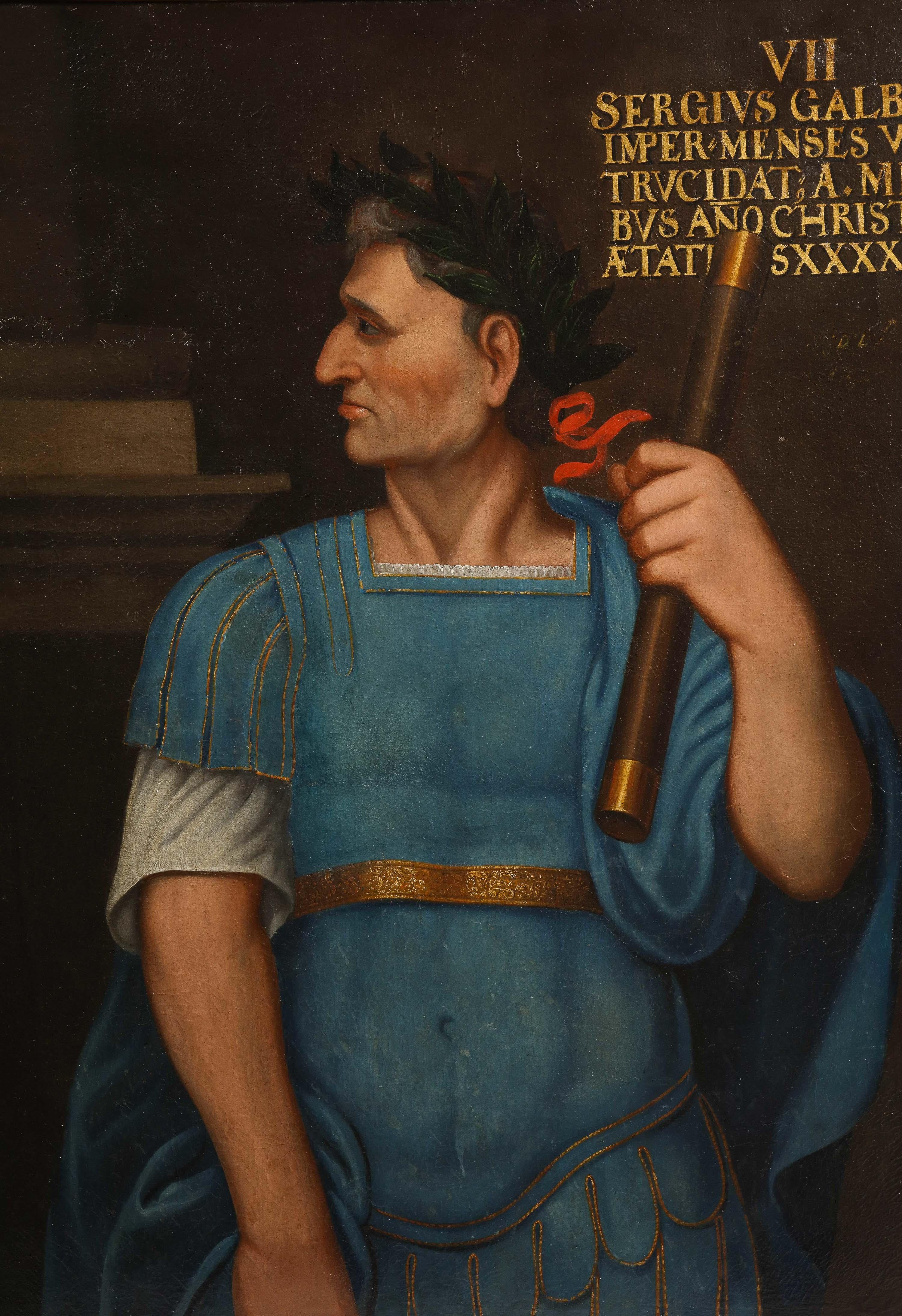 A Large Oil on Canvas Painting of 