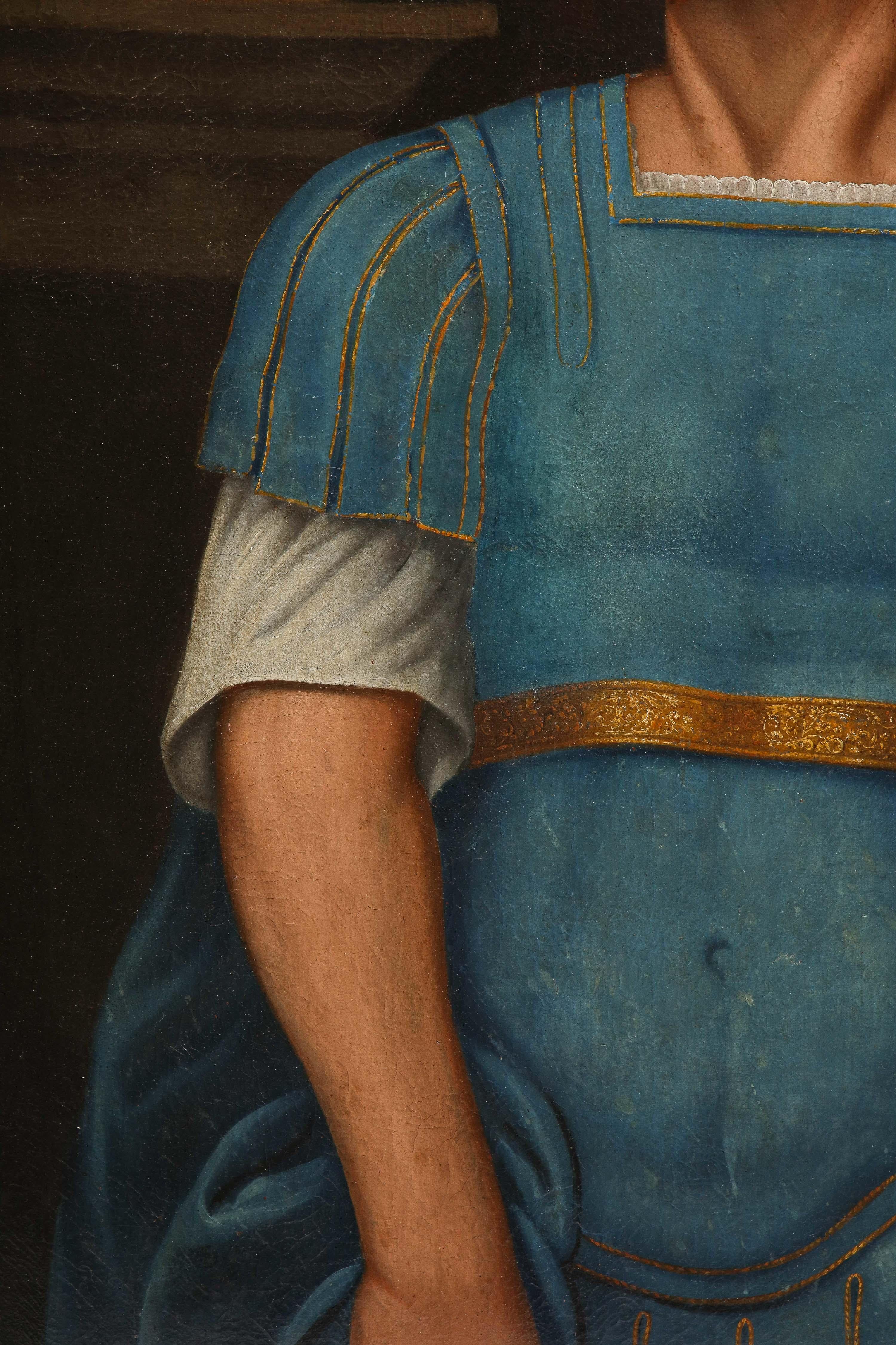 A Large Oil on Canvas Painting of 