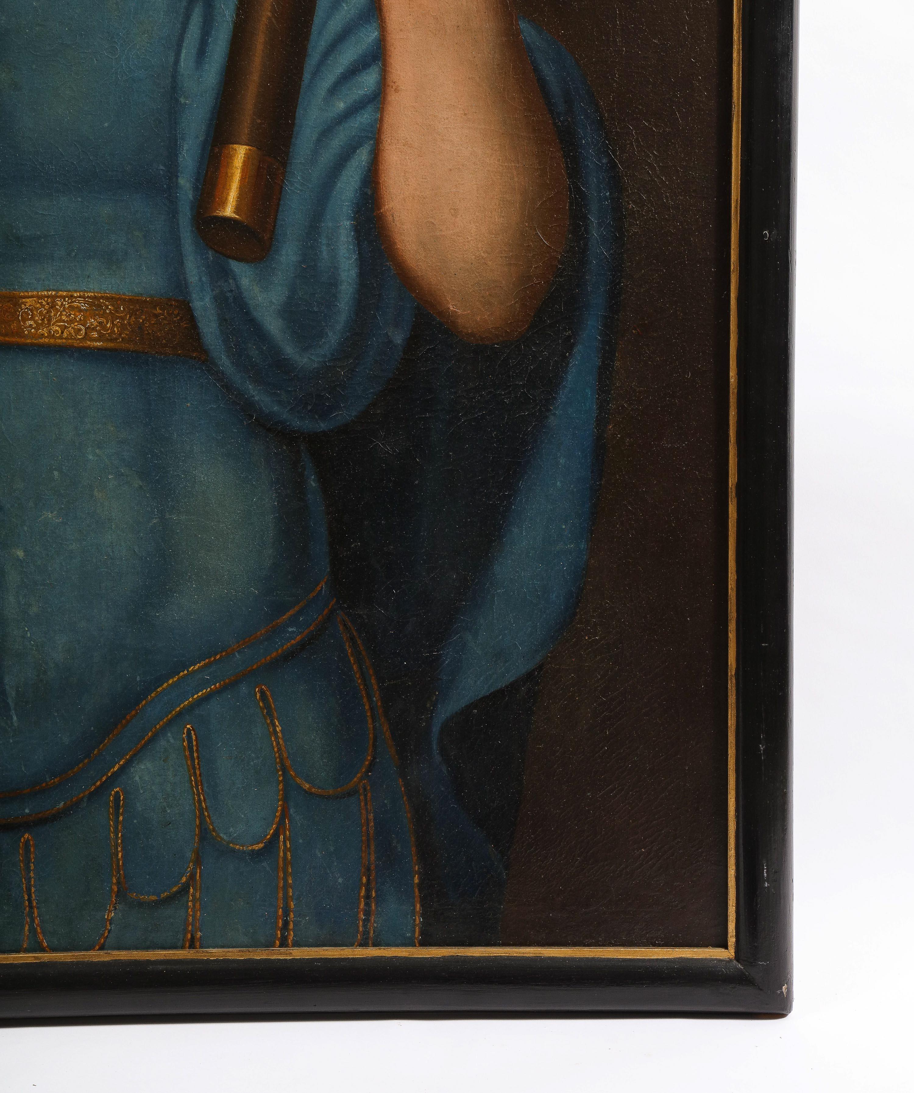 A Large Oil on Canvas Painting of 