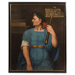 A Large Oil on Canvas Painting of "Sergius Galba", A Roman Emperor, After Titian