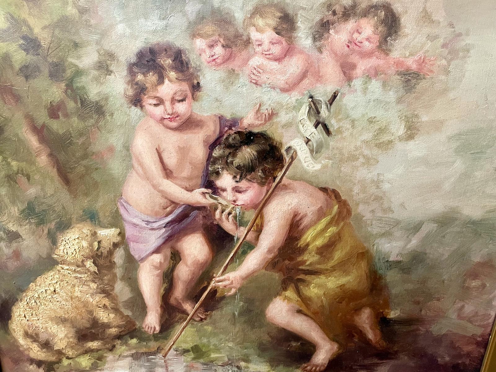 Un petit agneau perdu - Painting de Unknown