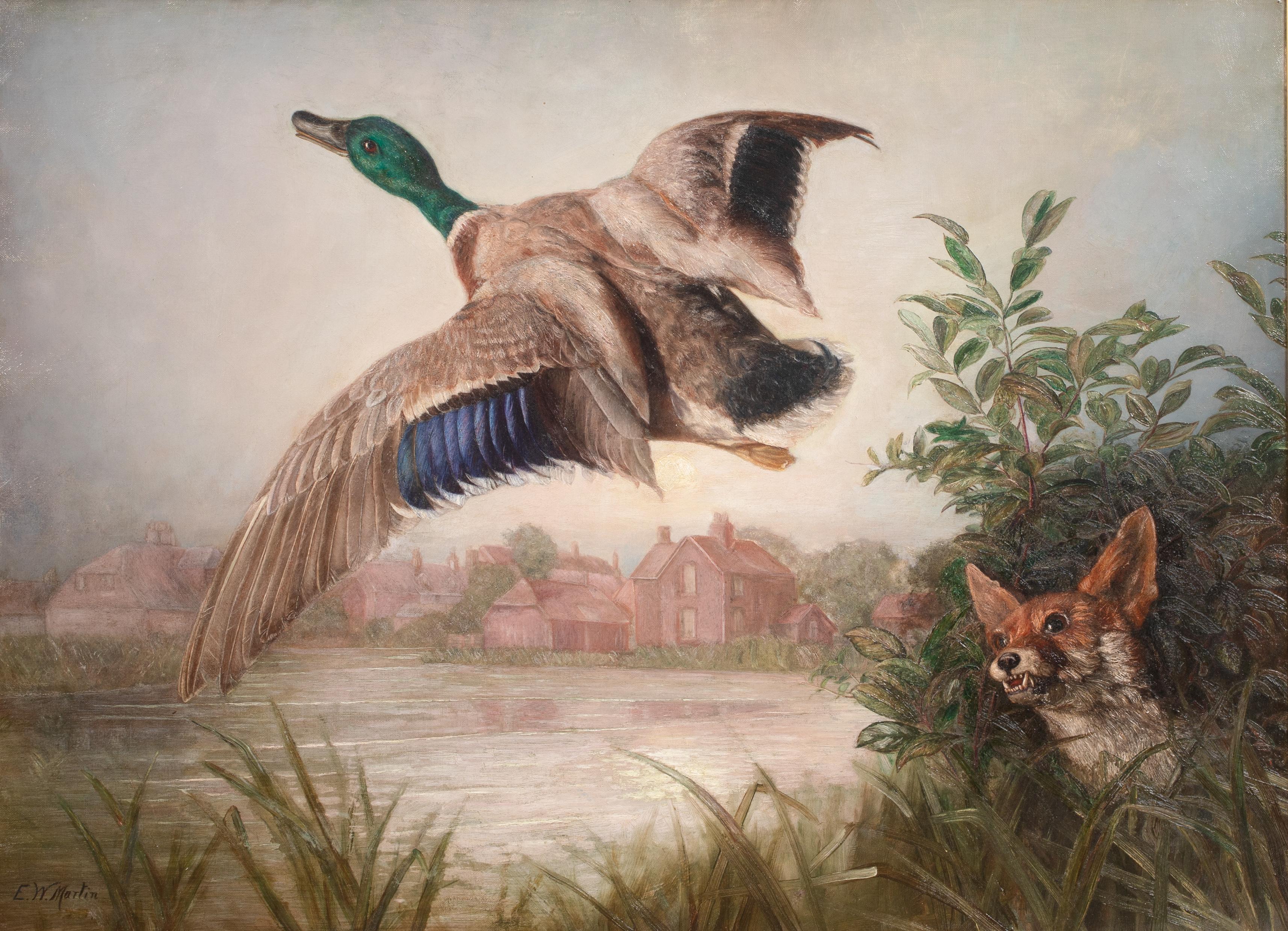 Una huida afortunada, siglo XIX  de Edward William Martin (británico del siglo XIX) - Animal Painting Marrón de Unknown