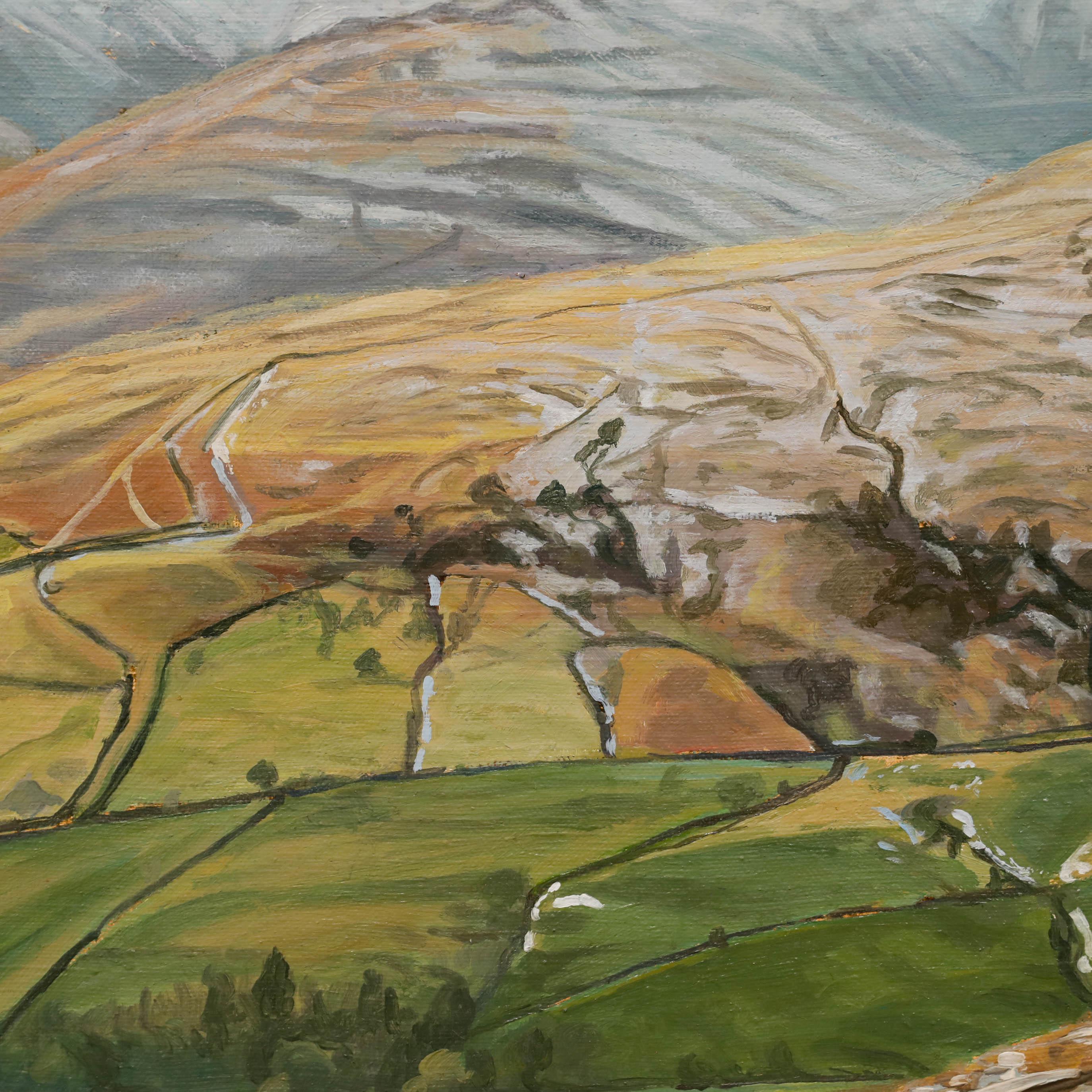 A. Mason  - 1996 Öl, Blick auf The Mountains im Angebot 1