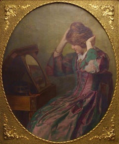 A. Maurer "Listo para la cita" Gran óleo Óleo sobre lienzo circa 1907