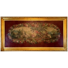 A monumental French Oil on Canvas 19th-20th Century Lovers in the Field