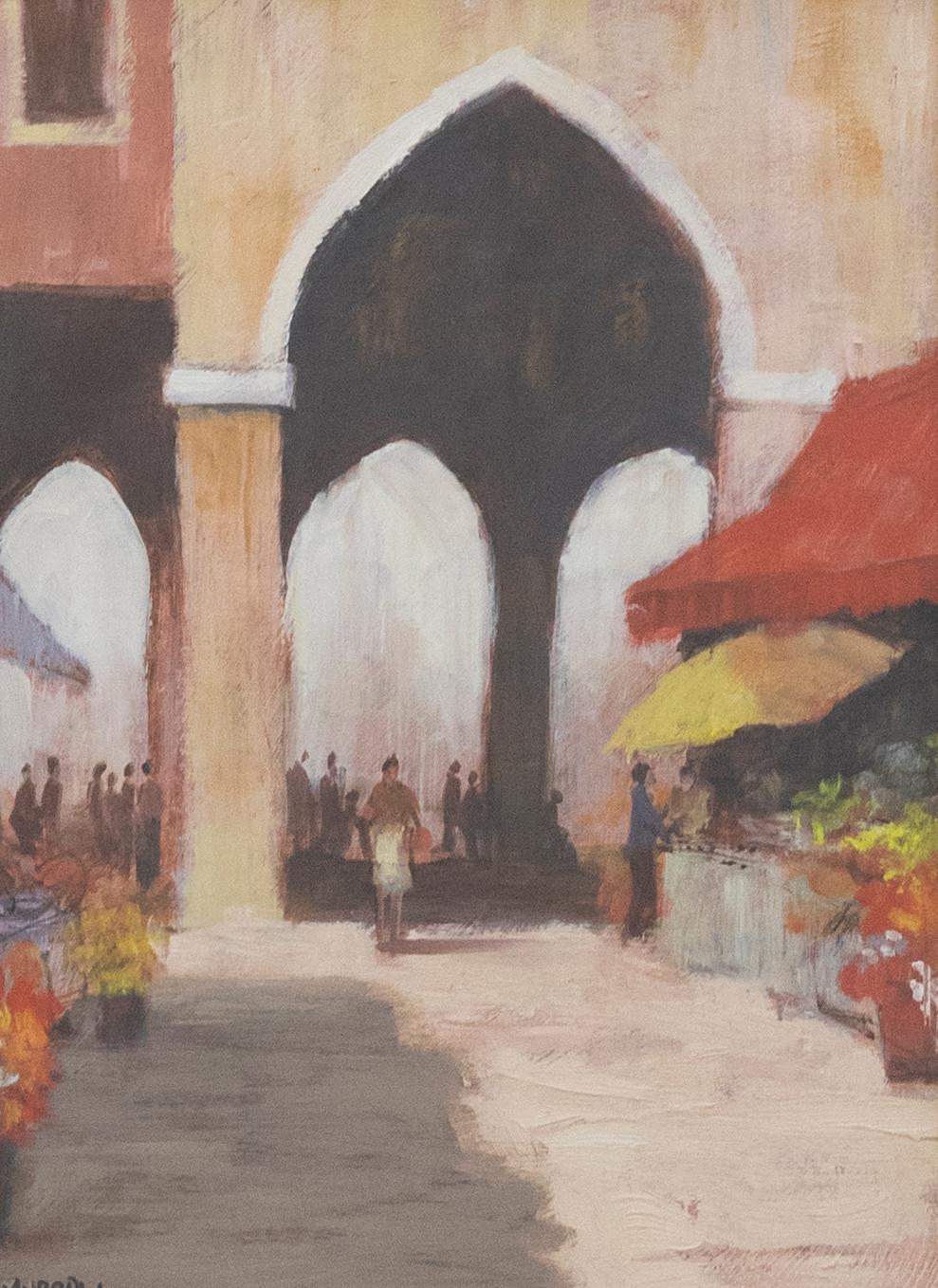 A. Murray - Huile du 20e siècle encadrée, The Market Quarter - Painting de Unknown