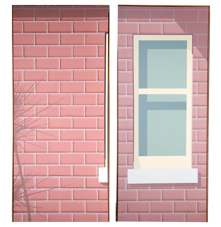 Unknown A Pair Of Brick Wall Paintings The Size Of A Wall For