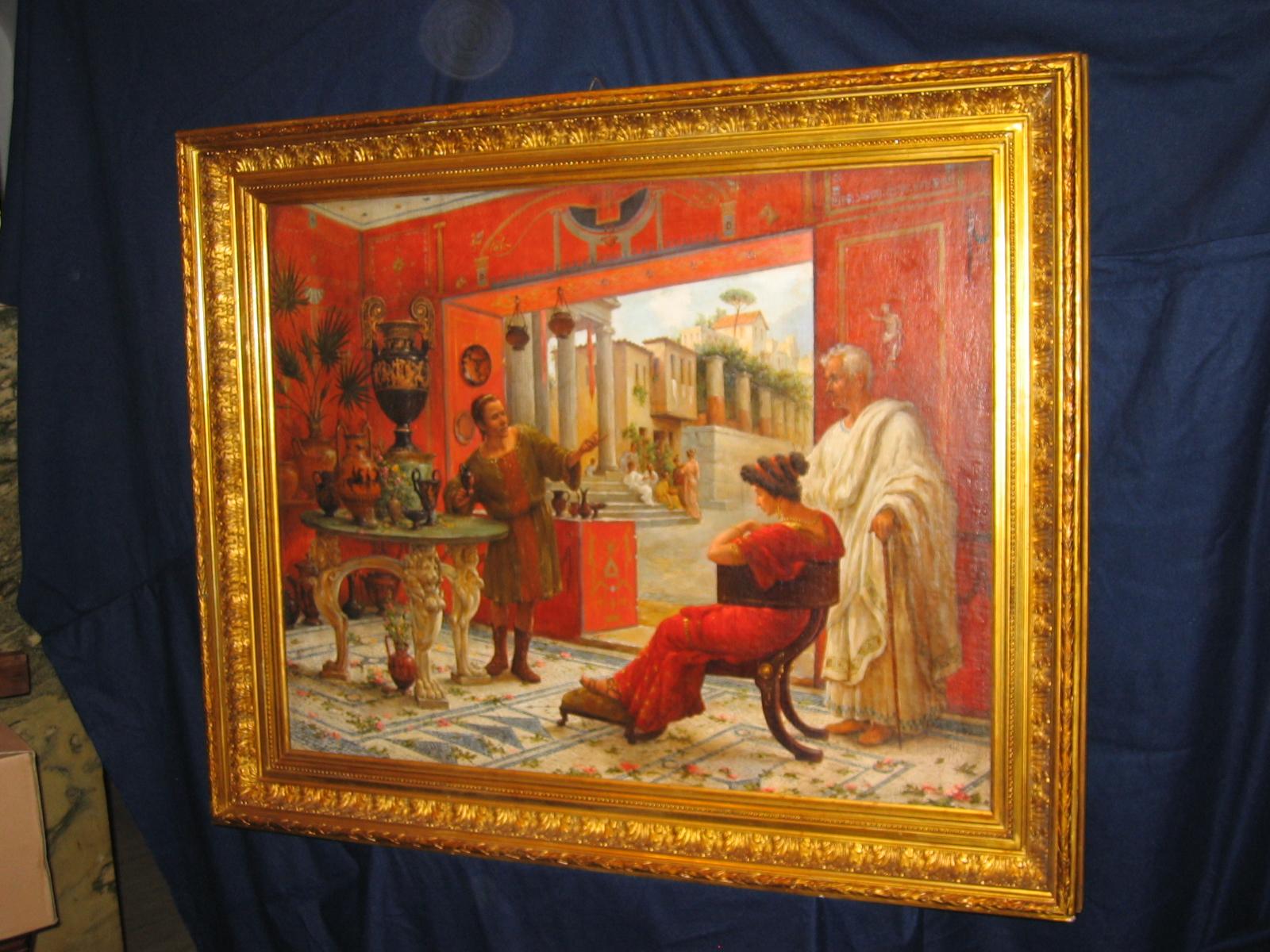  A Pair of Historical Genre Paintings on Roman Models Ettore Forti style 1940 7